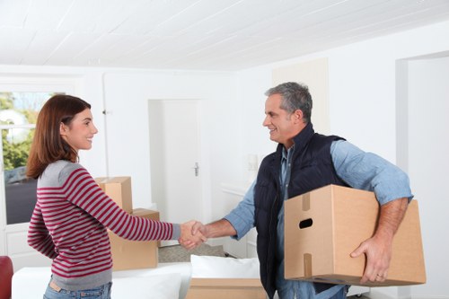 Organized furniture storage space in Newburypark with protected household items