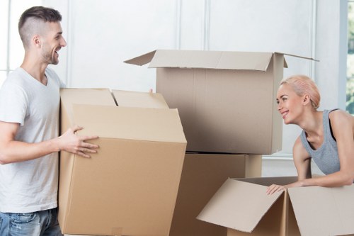 Home removal service in Newburypark with packed boxes ready for transport