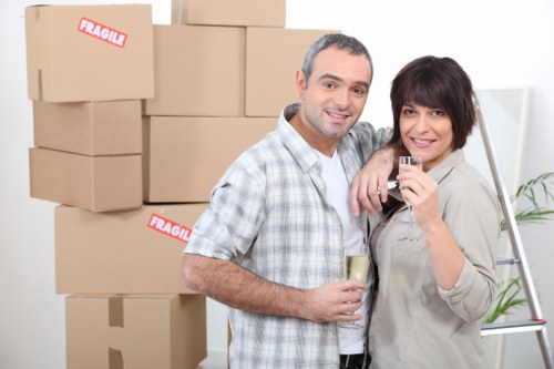 Carefully packed belongings ready for short-term storage in Newburypark